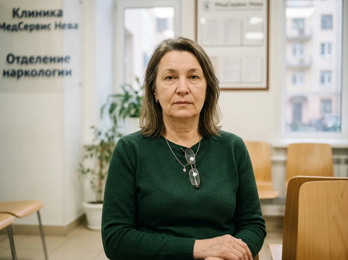 Аватар Ирины М., жены пациента наркологической клиники МедСервис Нева, нейтральный портрет женщины средних лет